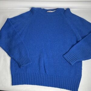 Vtg Men's Wool Blend Sweater The Fox Collection Royal‎ Blue L (42-44)